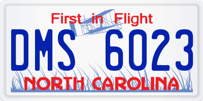 NC license plate DMS6023