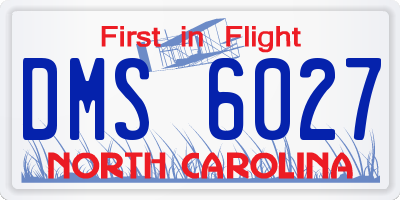 NC license plate DMS6027