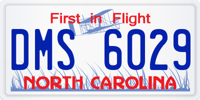 NC license plate DMS6029