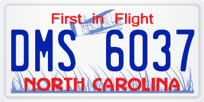 NC license plate DMS6037