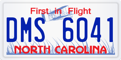 NC license plate DMS6041