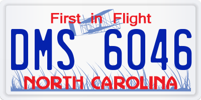 NC license plate DMS6046