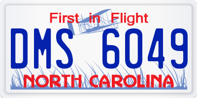 NC license plate DMS6049