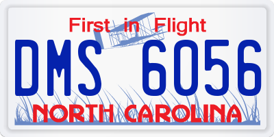 NC license plate DMS6056