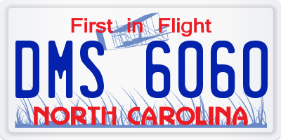 NC license plate DMS6060