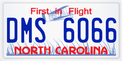 NC license plate DMS6066