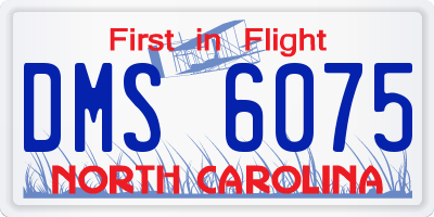 NC license plate DMS6075