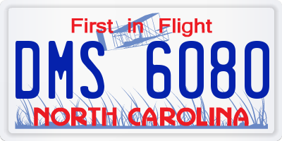NC license plate DMS6080