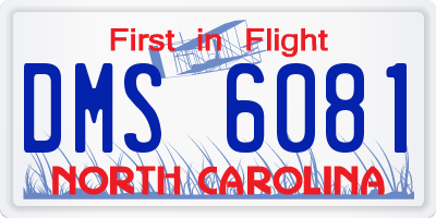 NC license plate DMS6081