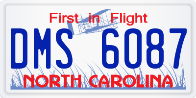 NC license plate DMS6087