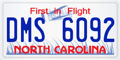 NC license plate DMS6092