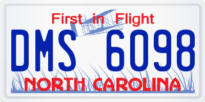 NC license plate DMS6098