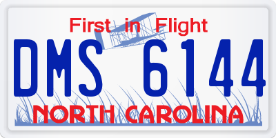NC license plate DMS6144