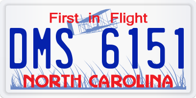 NC license plate DMS6151