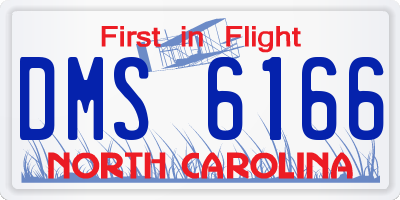 NC license plate DMS6166