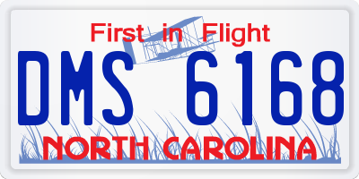 NC license plate DMS6168