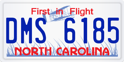 NC license plate DMS6185