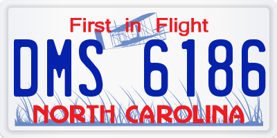 NC license plate DMS6186
