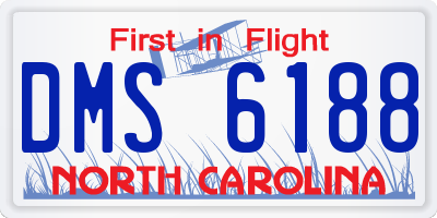 NC license plate DMS6188
