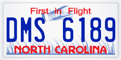NC license plate DMS6189