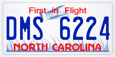 NC license plate DMS6224