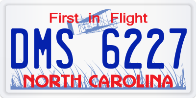 NC license plate DMS6227