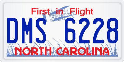 NC license plate DMS6228
