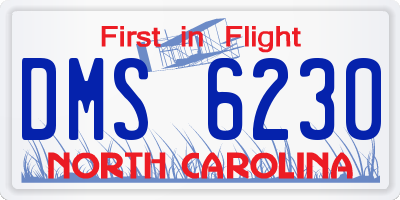 NC license plate DMS6230