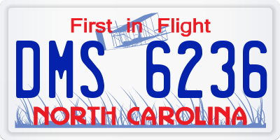 NC license plate DMS6236