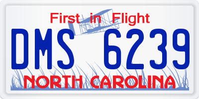NC license plate DMS6239
