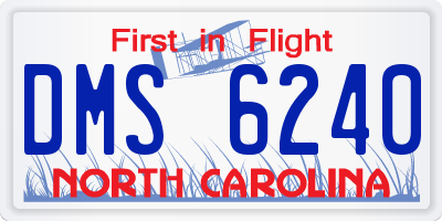 NC license plate DMS6240