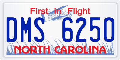 NC license plate DMS6250