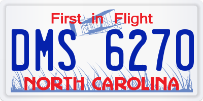 NC license plate DMS6270