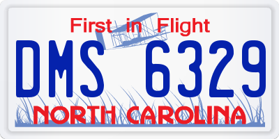 NC license plate DMS6329