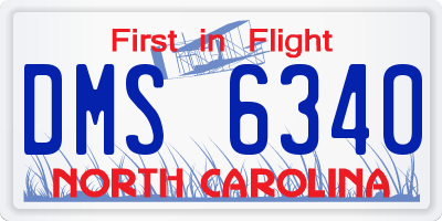 NC license plate DMS6340