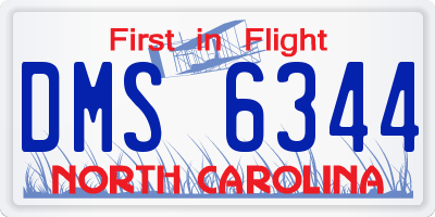 NC license plate DMS6344