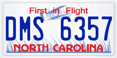 NC license plate DMS6357