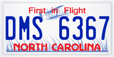 NC license plate DMS6367