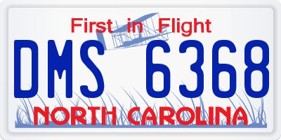 NC license plate DMS6368
