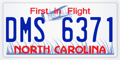 NC license plate DMS6371