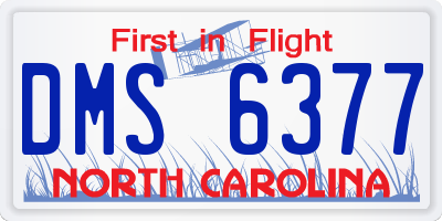 NC license plate DMS6377