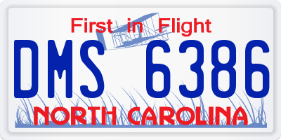 NC license plate DMS6386