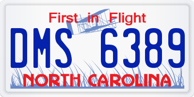 NC license plate DMS6389