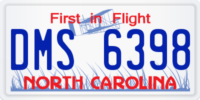NC license plate DMS6398