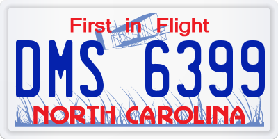 NC license plate DMS6399