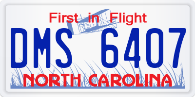 NC license plate DMS6407