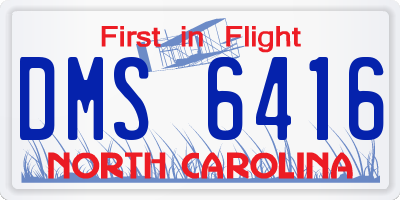 NC license plate DMS6416