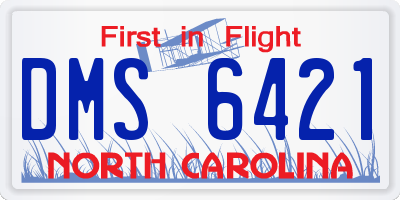 NC license plate DMS6421