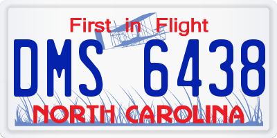 NC license plate DMS6438