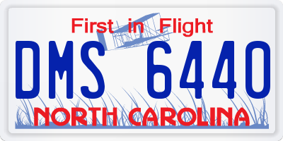 NC license plate DMS6440